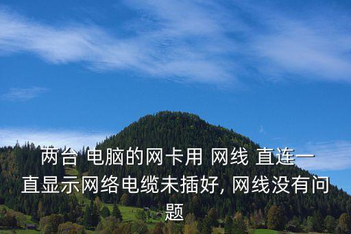  兩臺 電腦的網(wǎng)卡用 網(wǎng)線 直連一直顯示網(wǎng)絡(luò)電纜未插好, 網(wǎng)線沒有問題