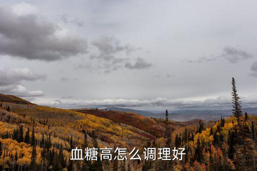 血糖高怎么調理好