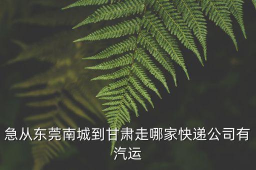 急從東莞南城到甘肅走哪家快遞公司有汽運