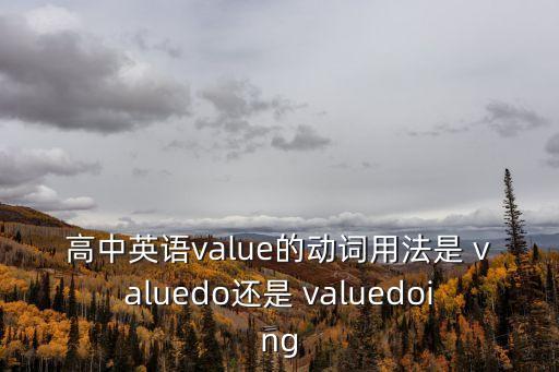高中英語value的動詞用法是 valuedo還是 valuedoing