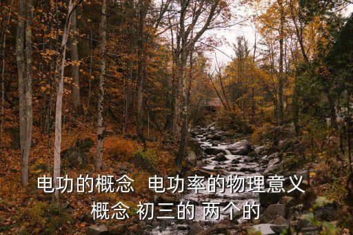 電功的概念  電功率的物理意義  概念 初三的 兩個的