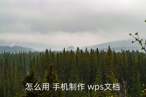 怎么用 手機制作 wps文檔