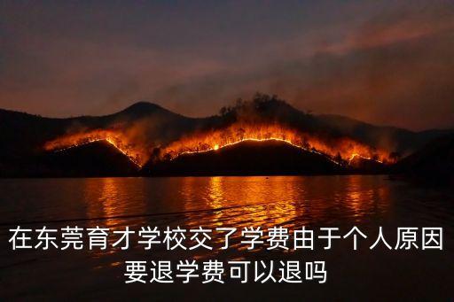 在東莞育才學校交了學費由于個人原因要退學費可以退嗎