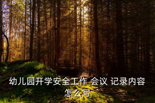 安全工作會議記錄,會議記錄內容如下