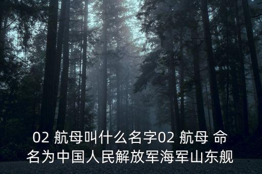 02 航母叫什么名字02 航母 命名為中國人民解放軍海軍山東艦