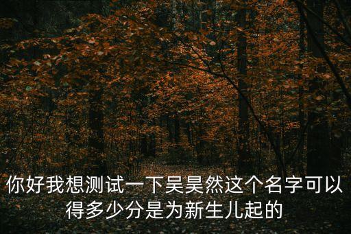 你好我想測(cè)試一下吳昊然這個(gè)名字可以得多少分是為新生兒起的