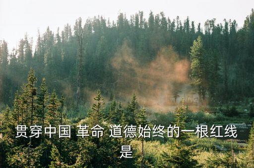 貫穿中國 革命 道德始終的一根紅線是