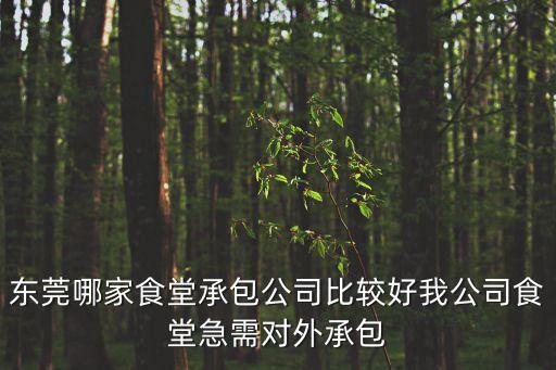 東莞哪家食堂承包公司比較好我公司食堂急需對外承包