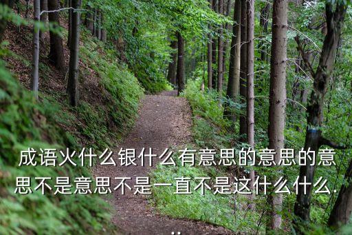  成語(yǔ)火什么銀什么有意思的意思的意思不是意思不是一直不是這什么什么...