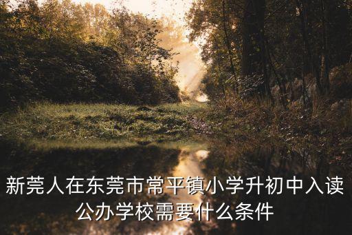 新莞人在東莞市常平鎮(zhèn)小學(xué)升初中入讀公辦學(xué)校需要什么條件