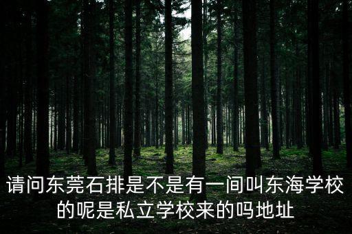 請問東莞石排是不是有一間叫東海學校的呢是私立學校來的嗎地址