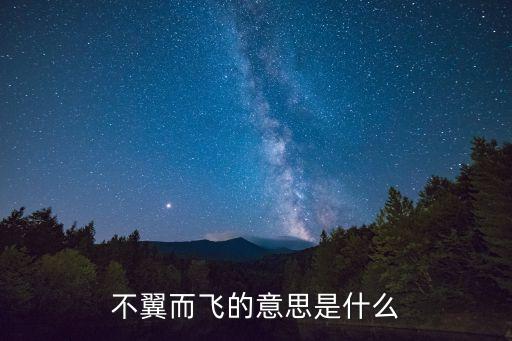 不翼而飛的意思是什么