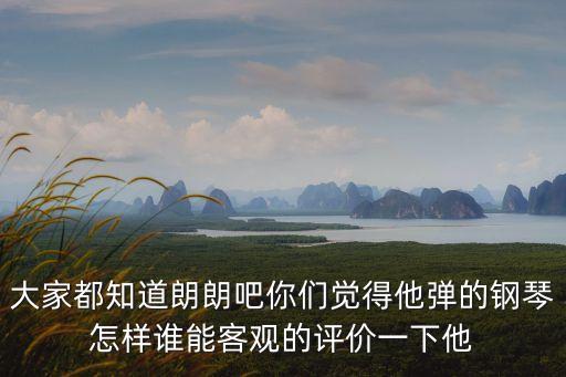 大家都知道朗朗吧你們覺得他彈的鋼琴怎樣誰能客觀的評價一下他