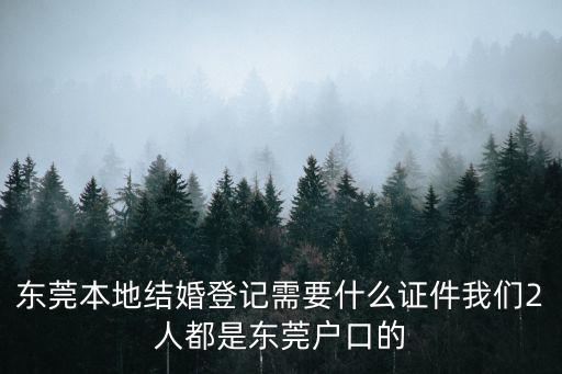 東莞本地結(jié)婚登記需要什么證件我們2人都是東莞戶口的