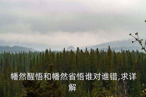 幡然醒悟是什么意思,突然懺悔和覺醒是一個意思嗎?