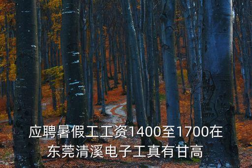 東莞清溪鐵松鴻展科技，應聘暑假工工資1400至1700在東莞清溪電子工真有甘高