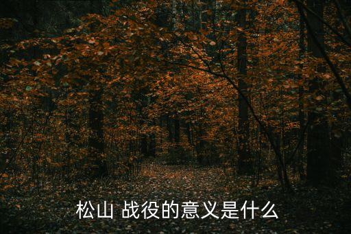 松山戰役,松山戰役是中國取得抗日戰爭勝利的第一次戰役