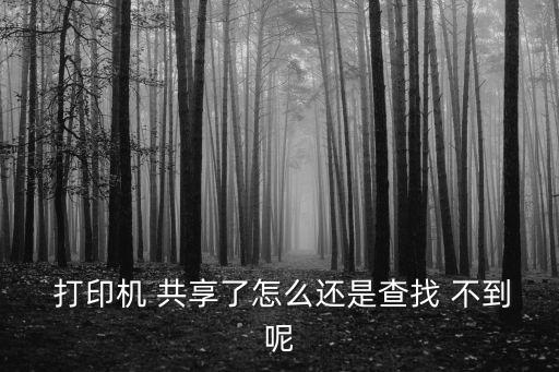  打印機 共享了怎么還是查找 不到呢