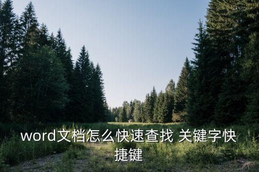 word文檔怎么快速查找 關鍵字快捷鍵