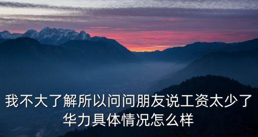 我不大了解所以問問朋友說工資太少了華力具體情況怎么樣