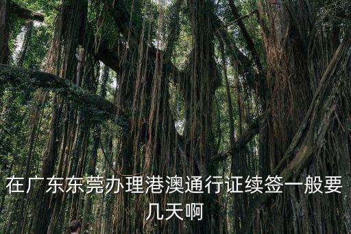在廣東東莞辦理港澳通行證續簽一般要幾天啊
