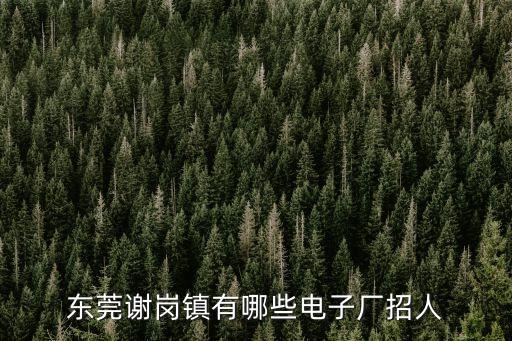 東莞謝崗鎮有哪些電子廠招人