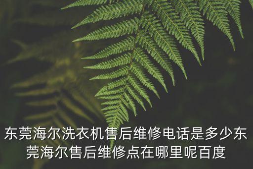 東莞海爾洗衣機售后維修電話是多少東莞海爾售后維修點在哪里呢百度