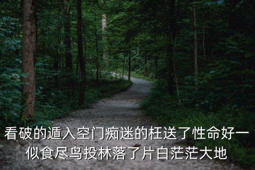 看破的遁入空門癡迷的枉送了性命好一似食盡鳥投林落了片白茫茫大地