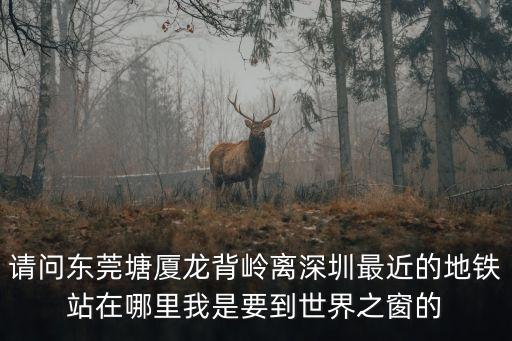 請問東莞塘廈龍背嶺離深圳最近的地鐵站在哪里我是要到世界之窗的