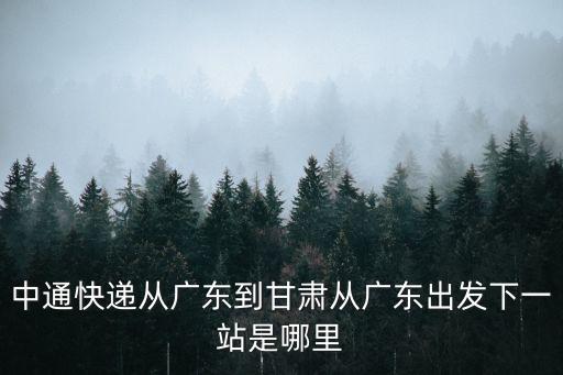 中通快遞從廣東到甘肅從廣東出發(fā)下一站是哪里