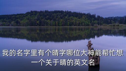 我的名字里有個晴字哪位大神能幫忙想一個關(guān)于晴的英文名