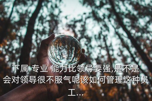 下屬 專業 能力比領導要強,是不是會對領導很不服氣呢該如何管理這種員工...