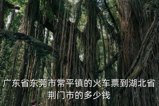 東莞一荊門火車票臥鋪票價，廣東省東莞市常平鎮的火車票到湖北省荊門市的多少錢