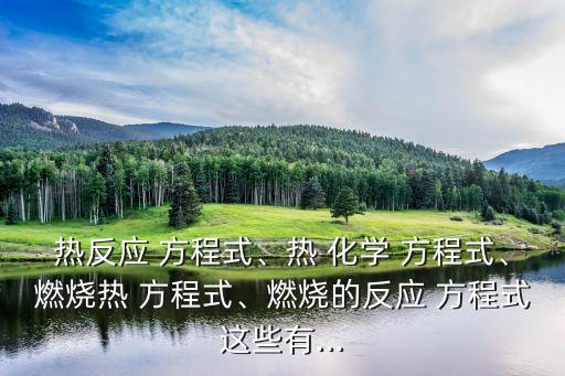 熱化學方程式,化學反應式增加反應物狀態和反應溫度