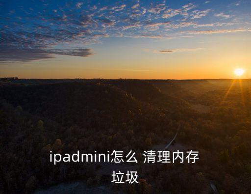  ipadmini怎么 清理內存 垃圾