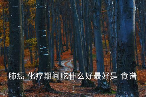 肺癌 化療期間吃什么好最好是 食譜!