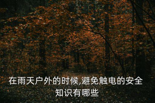 在雨天戶外的時候,避免觸電的安全 知識有哪些