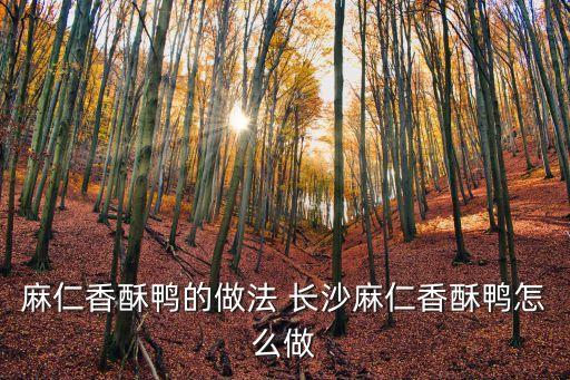 麻仁香酥鴨的做法 長沙麻仁香酥鴨怎么做