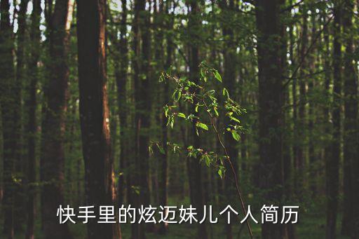 快手里的炫邁妹兒個人簡歷