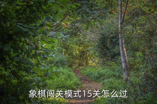 象棋闖關(guān)模式15關(guān)怎么過(guò)