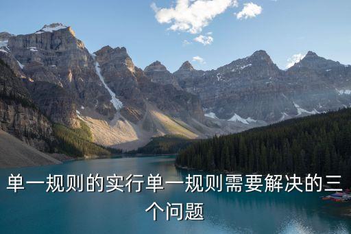 單一規則的實行單一規則需要解決的三個問題