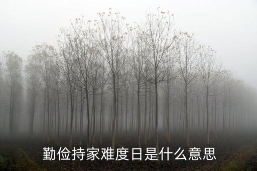 勤儉持家意思,勤儉持家造句者余糧不愁