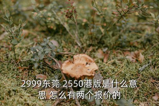 2999東莞 2550港版是什么意思 怎么有兩個(gè)報(bào)價(jià)的