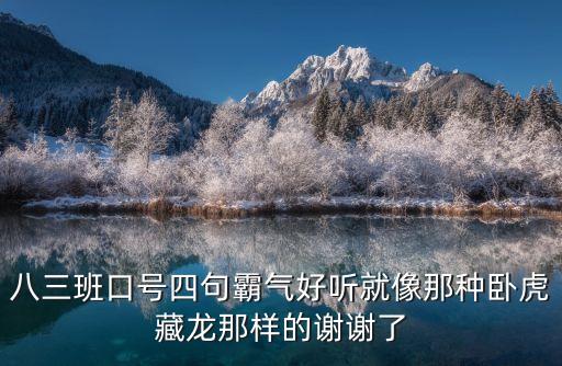 八三班口號四句霸氣好聽就像那種臥虎藏龍那樣的謝謝了