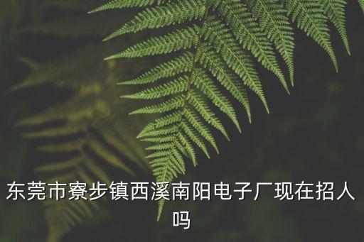 東莞市寮步鎮(zhèn)西溪南陽電子廠現(xiàn)在招人嗎