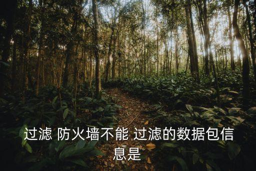  過濾 防火墻不能 過濾的數(shù)據(jù)包信息是