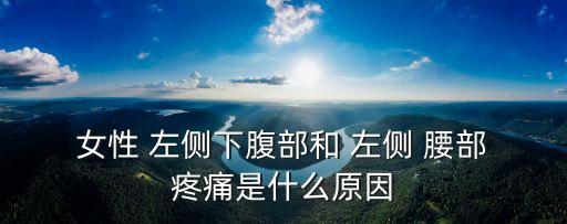 女性左側(cè)腰部疼痛,女性左腰部隱痛可能是子宮疾病引起的