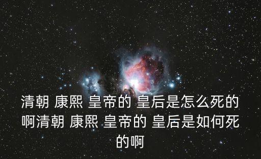 康熙皇帝的皇后,順治皇后小皇后（11）