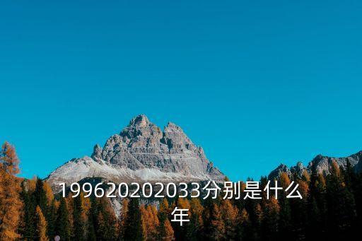 199620202033分別是什么年