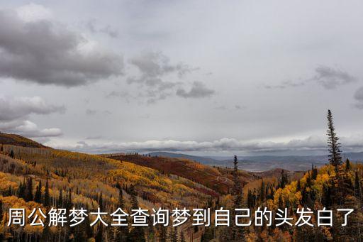 周公解夢大全查詢夢到自己的頭發白了